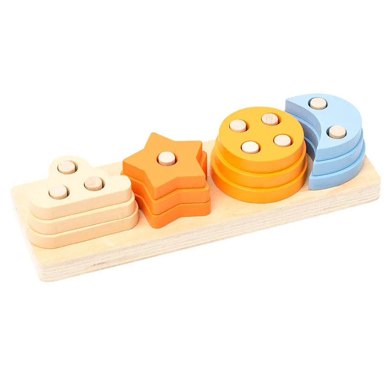 Building Blocks: Montessori Wooden Blocks - Early Learning Puzzle for Kids