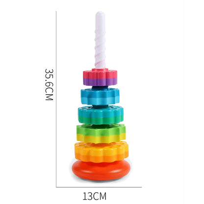 Rainbow Stacking Rings - Musical Baby Toy 1-3 Years