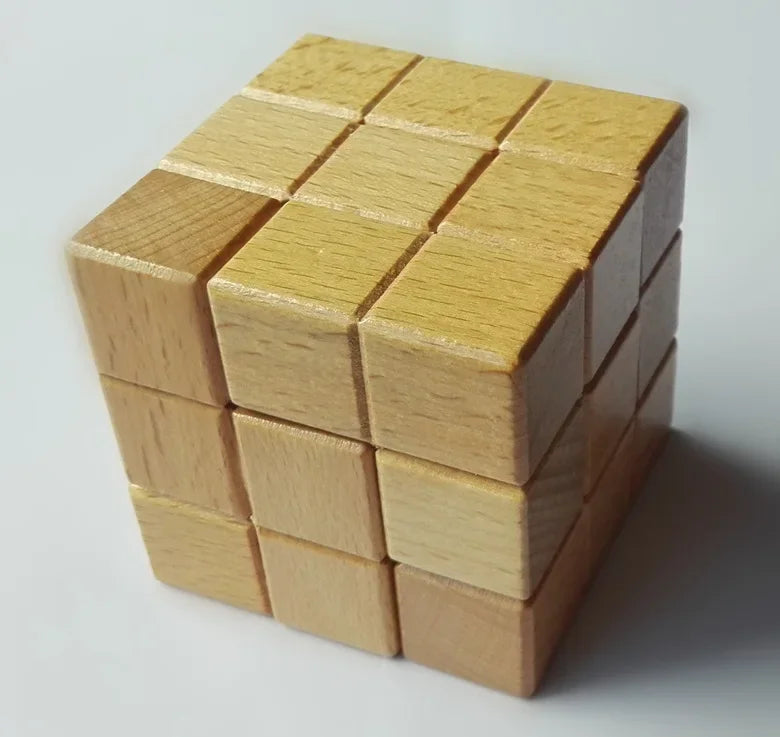 Wooden Puzzle: 3D Wooden Montessori Soma Cube Puzzle for Kids