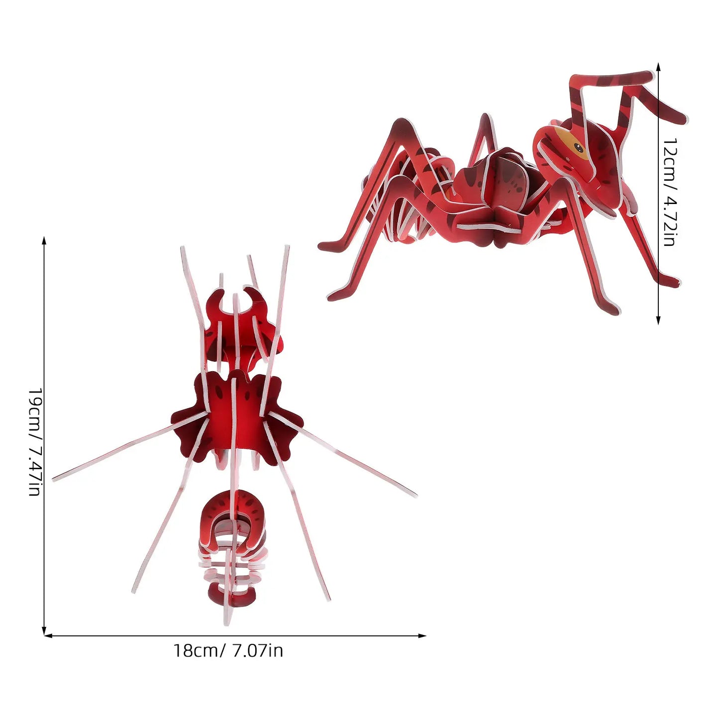 6Pcs 3D Cardboard Ant Puzzle Stem Science Experiment Kit for Kids Biology Learning Insect Exploration Set Realistic Insect