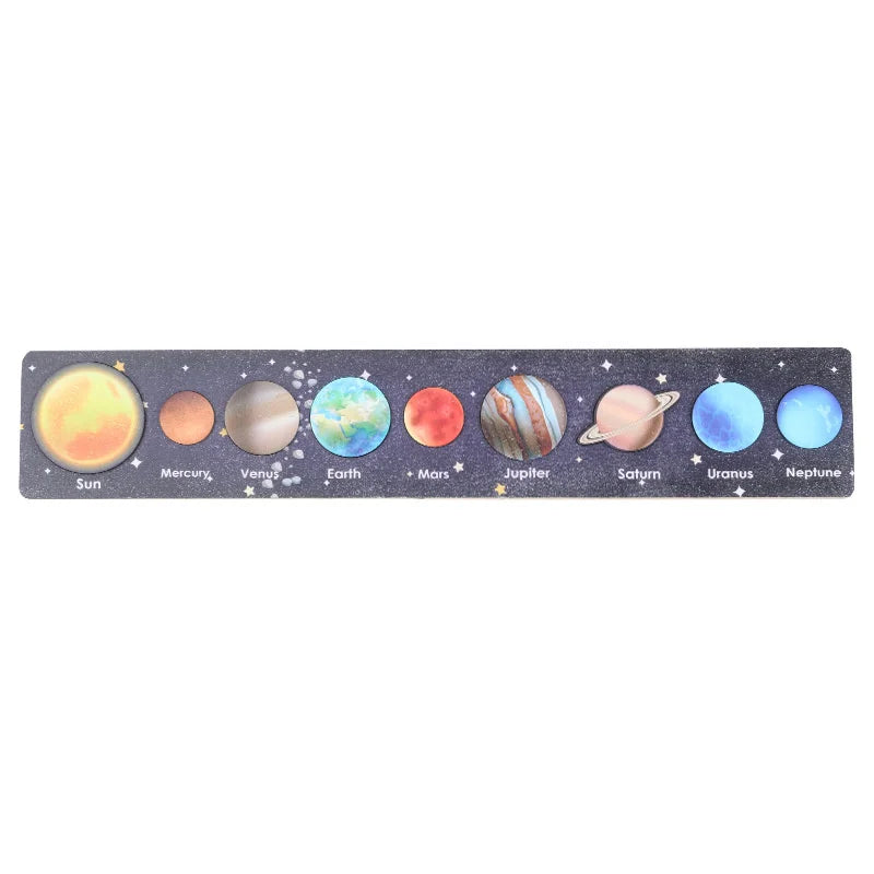 New Montessori Wooden Toys Eight Planets Puzzle Earth Sun Solar System Planets Planets Cognition Educational Toys Children Gifts
