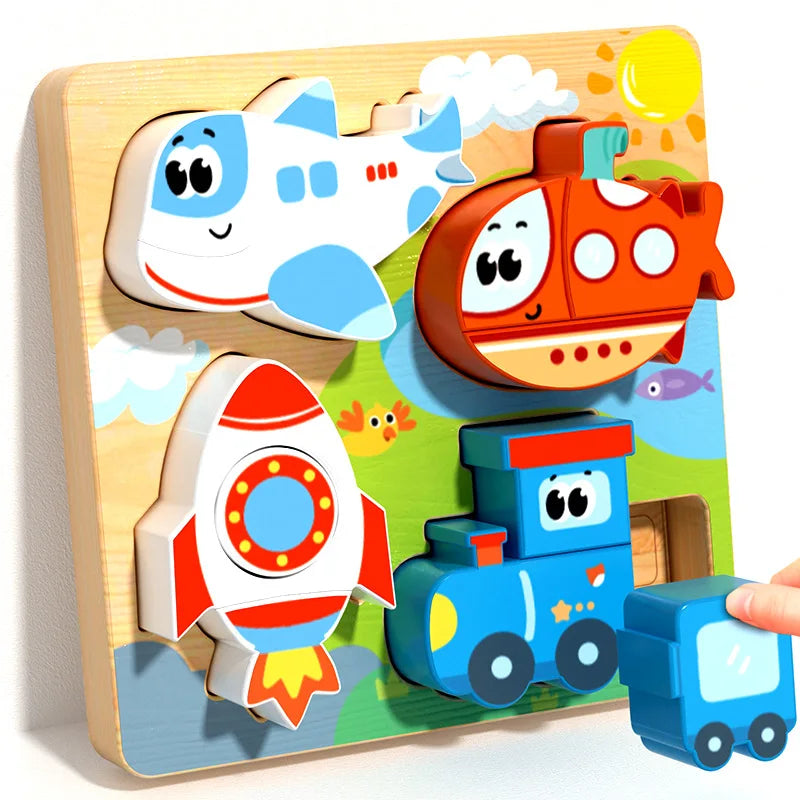 Building Blocks: Montessori Wooden Blocks - Early Learning Puzzle for Kids