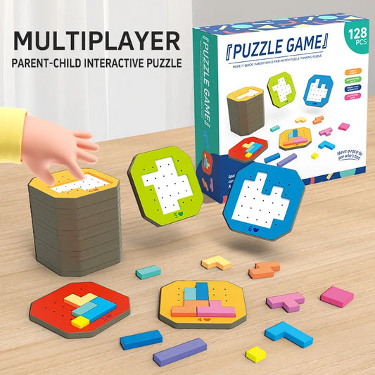 Kids Jigsaw Puzzle: Colorful Geometry Brain Training Toy