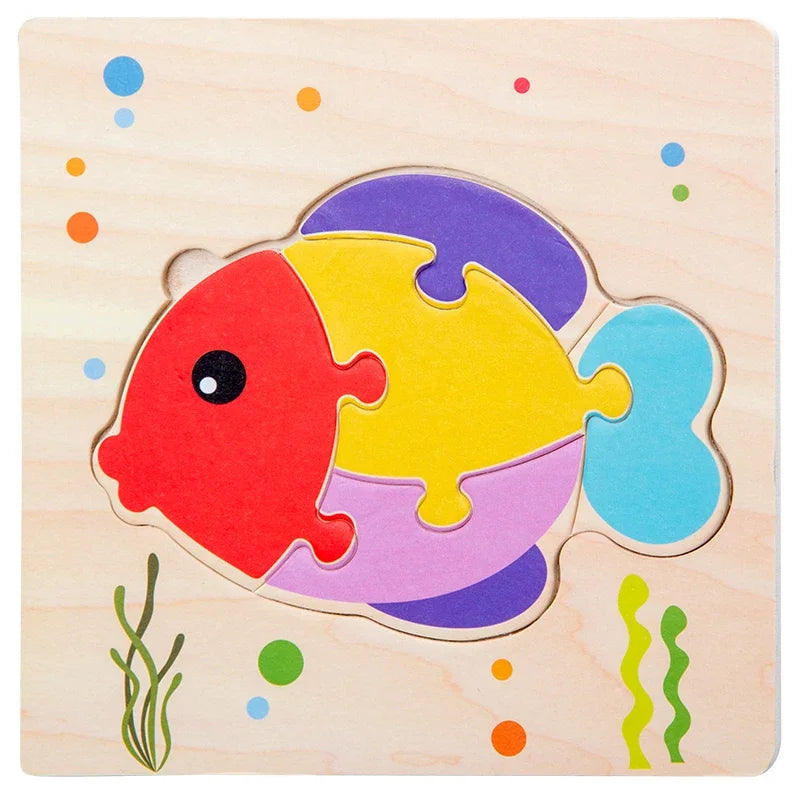 Baby Wooden 3D Puzzles: Educational Tangram Jigsaw Toys