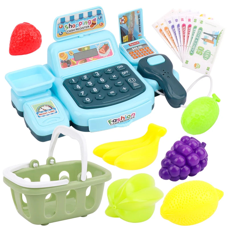 Cash Register Toy: Cartoon Supermarket with Lights & Sound