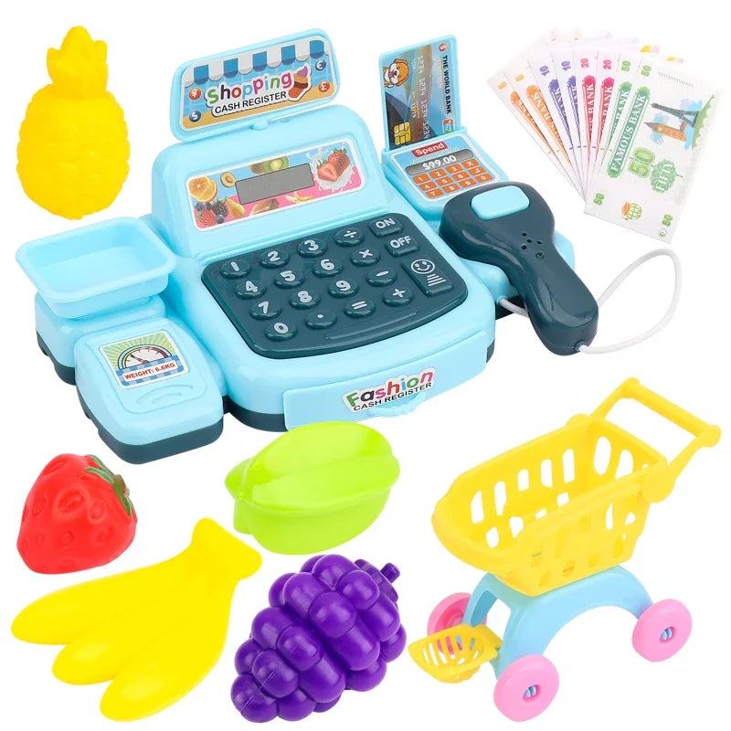 Cash Register Toy: Cartoon Supermarket with Lights & Sound