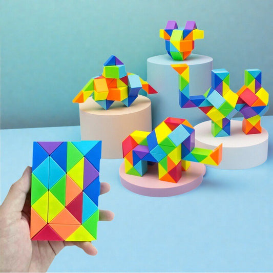 Magic Cube Snake Puzzle: Multi-Color Fidget Toy