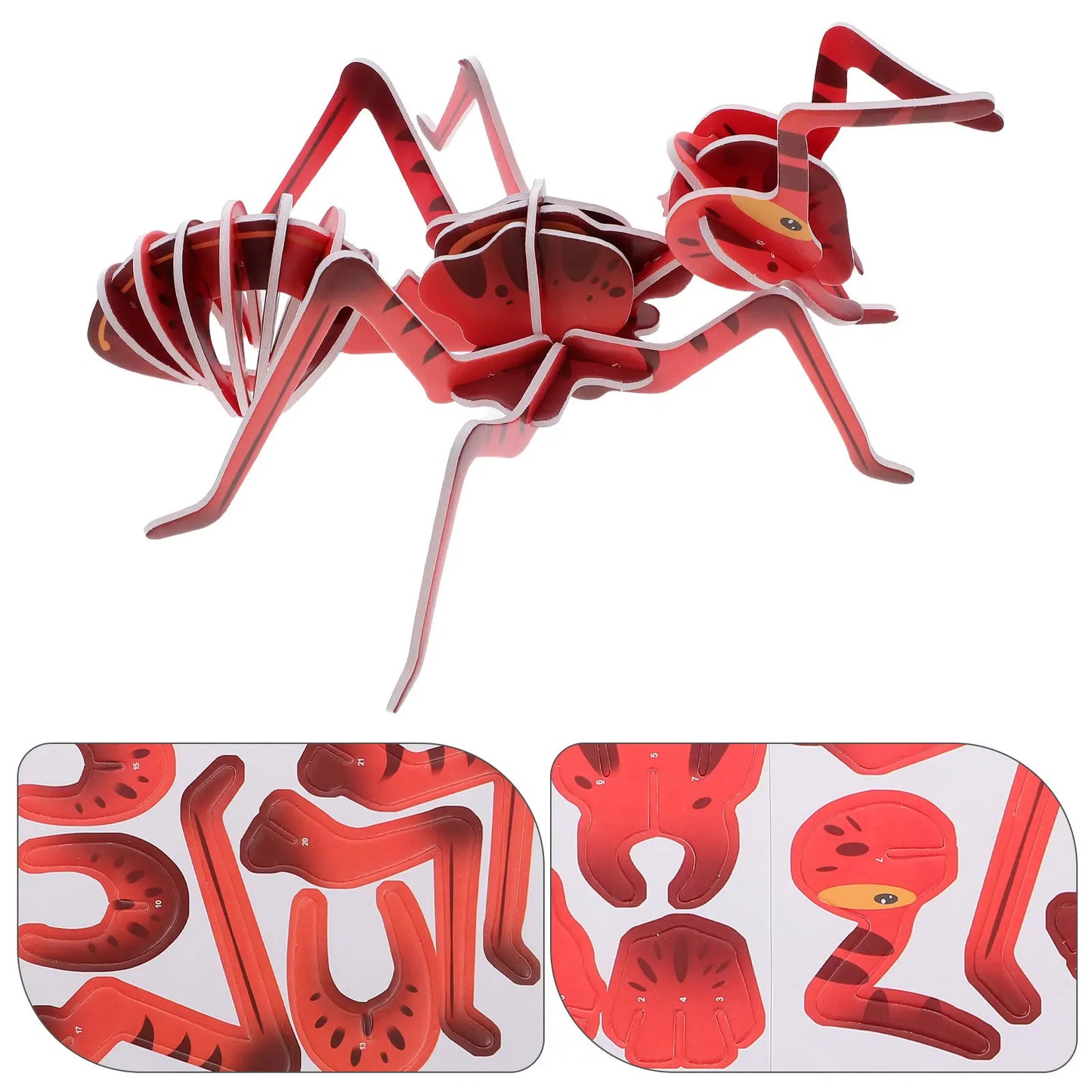 6Pcs 3D Cardboard Ant Puzzle Stem Science Experiment Kit for Kids Biology Learning Insect Exploration Set Realistic Insect