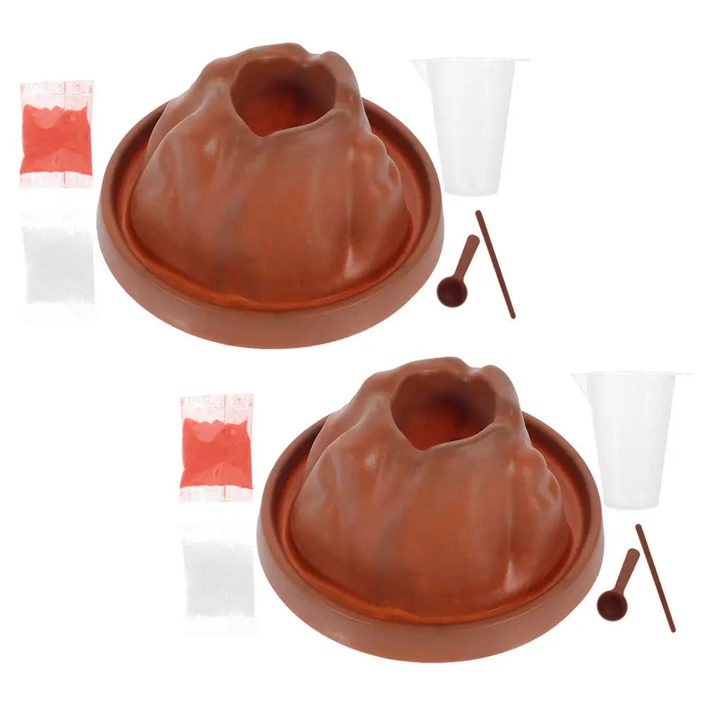 2Sets DIY Volcano Eruption Experiment Set Kids Science Project Kit Volcanic Simulation Learning Tool Fine Motor Skills