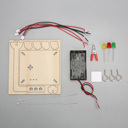 Wooden Traffic Lights Model Kids Science Toy Funny Technology Physics Teaching Aids Kit Learning Educational Toys for Children