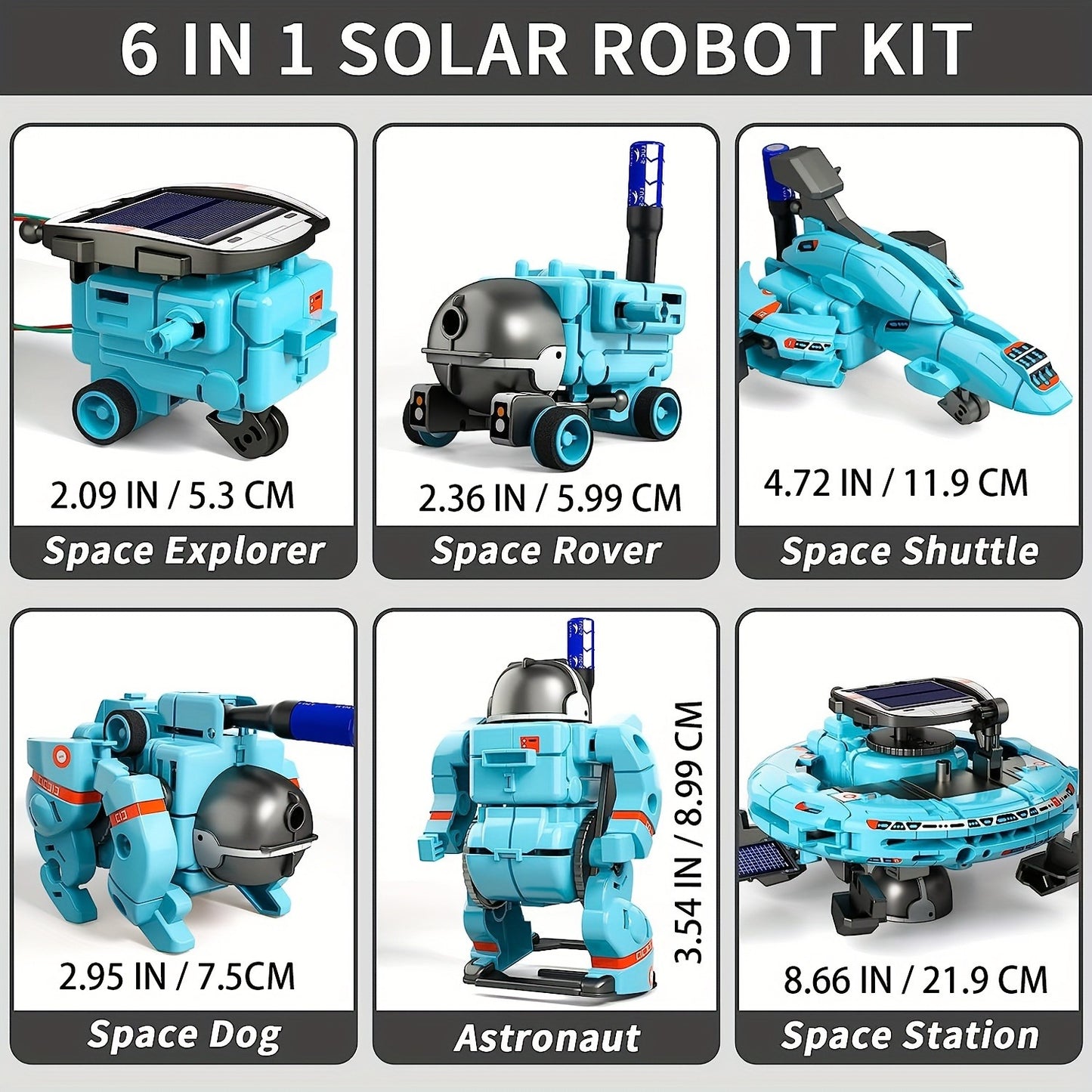 STEM Solar Robot Kit: 6-in-1 Educational Toy for Kids