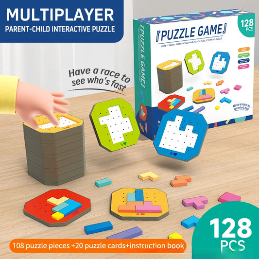 Montessori Toys - Tangram Math 3D Puzzle Building Blocks