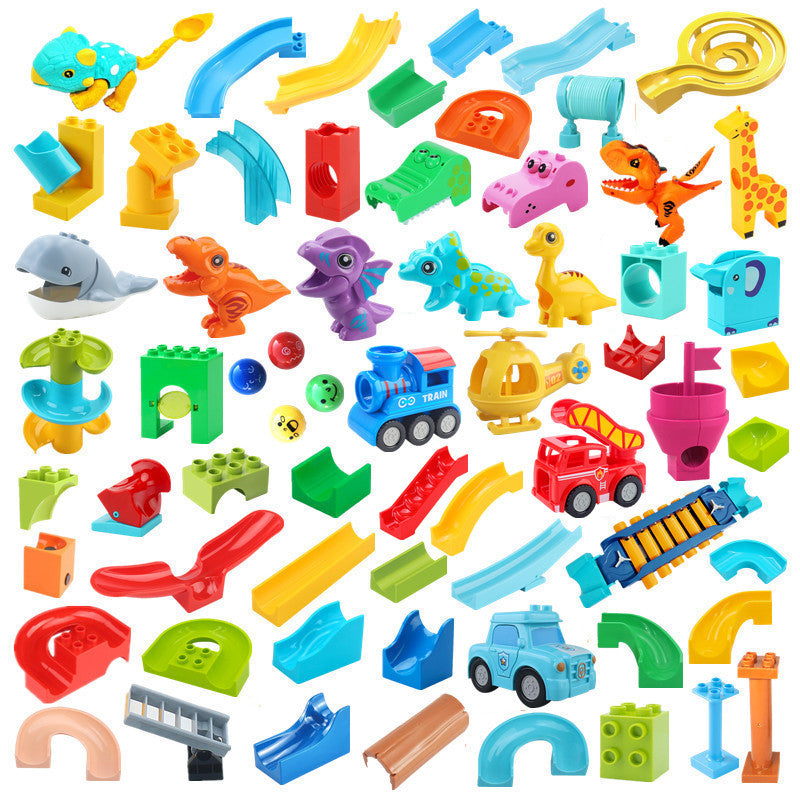 Building Blocks Marble Race Dinosaur Track Toy