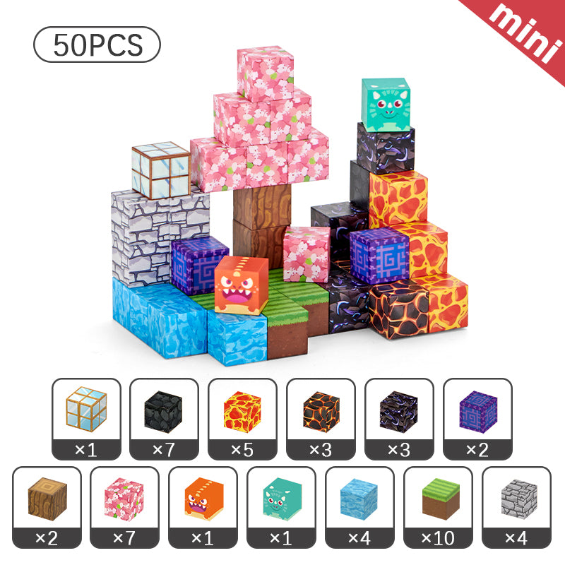 STEM Toys: Montessori Stacking Cubes - 50pcs Construction Toy Set
