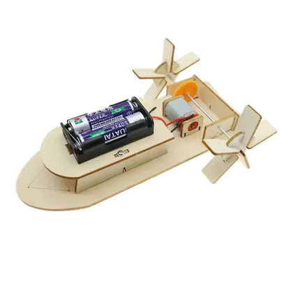 DIY Boat Model Material Set Wood Boat Building Kit 3D Assemble Wooden Paddle Steamer Creative Teaching STEM Educational Science