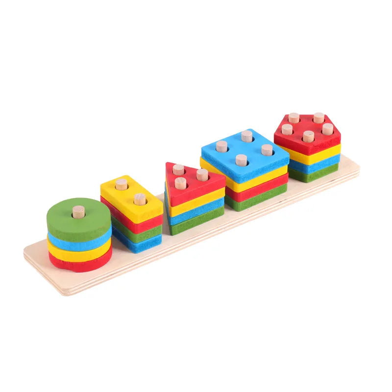 Building Blocks: Montessori Wooden Blocks - Early Learning Puzzle for Kids