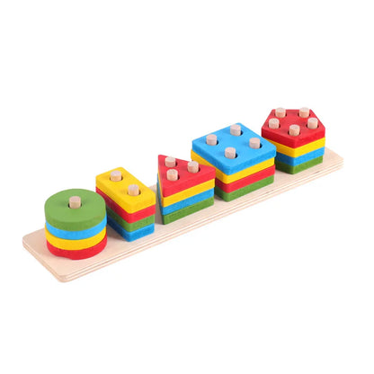 Building Blocks: Montessori Wooden Blocks - Early Learning Puzzle for Kids