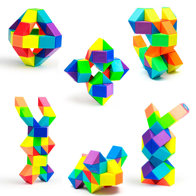 Magic Cube Snake Puzzle: Multi-Color Fidget Toy
