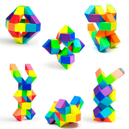 Magic Cube Snake Puzzle: Multi-Color Fidget Toy