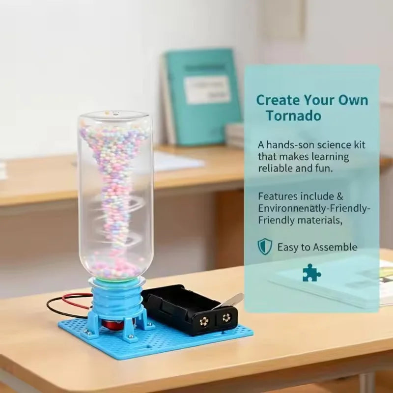 DIY Electric Vortex Tornadoes Assembly Puzzle Toy Physical Science Experiment Kit STEM Educational Desktop Model Gifts for Adult