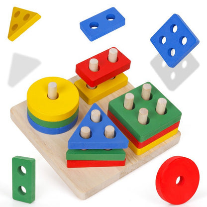 Building Blocks: Montessori Wooden Blocks - Early Learning Puzzle for Kids