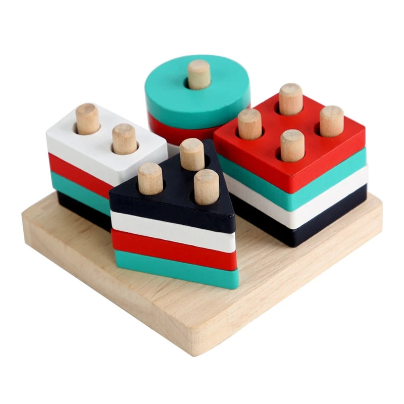 Building Blocks: Montessori Wooden Blocks - Early Learning Puzzle for Kids