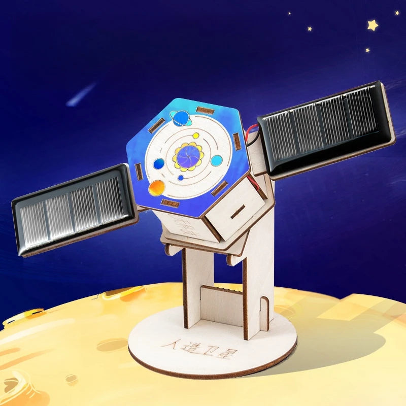 DIY Solar Satellite Artificial Assembly Kid Student Science Education Scientific Training Experimental Equipment Steam Toys