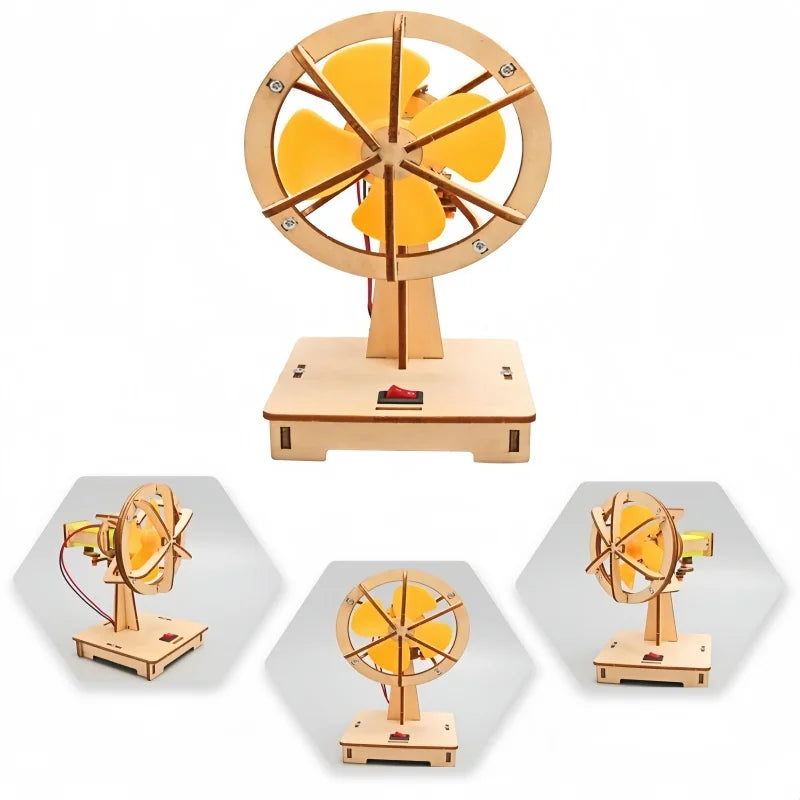 DIY Electric Swing Fan STEM Model Kit Wooden Assembly Physics Educational Project Adult Logical Training Hobby Present
