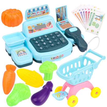 Cash Register Toy: Cartoon Supermarket with Lights & Sound