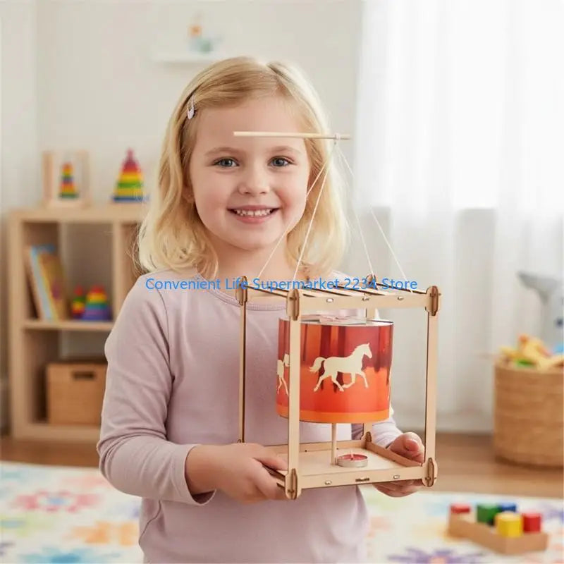 Natural Educational Zoetrope Science Experiment Assembly Set For Children Physics Learning Tool Easy To Assemble