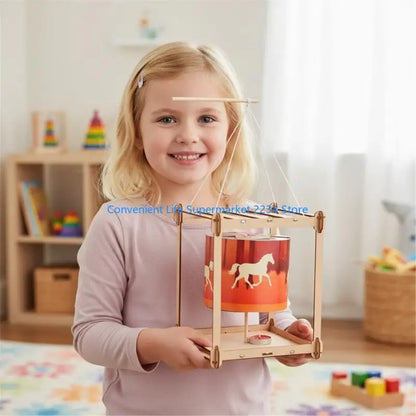 Natural Educational Zoetrope Science Experiment Assembly Set For Children Physics Learning Tool Easy To Assemble