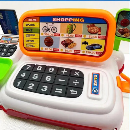 Cash Register Toy: Cartoon Supermarket with Lights & Sound