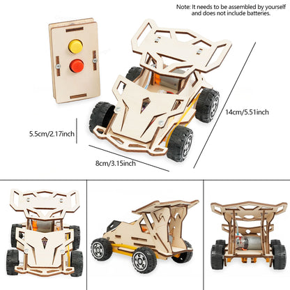 Educational Toys Wooden Remote Control Car DIY STEM Racing Kit for Kids