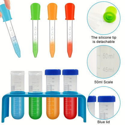 Science Kit: 9pcs Test Tubes, Holder & Dropper Set