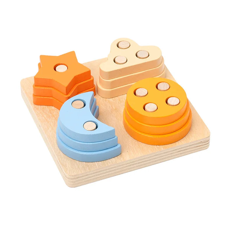 Building Blocks: Montessori Wooden Blocks - Early Learning Puzzle for Kids