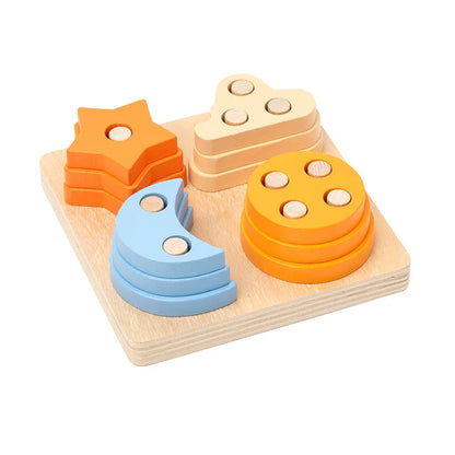 Building Blocks: Montessori Wooden Blocks - Early Learning Puzzle for Kids