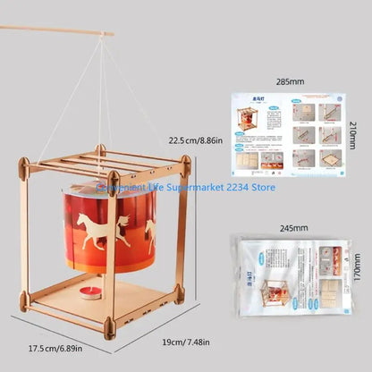 Natural Educational Zoetrope Science Experiment Assembly Set For Children Physics Learning Tool Easy To Assemble