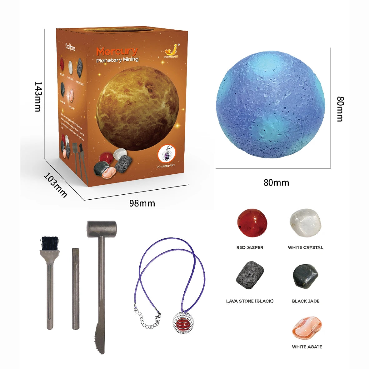Science Kit Children's Archaeology Dig Kit - Solar System Gem Exploration
