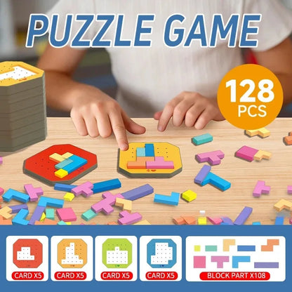Puzzle Block: Montessori 3D Puzzle Tangram Math Toys for Kids
